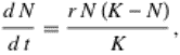  (dN)/(dt)=(rN(K-N))/K, 